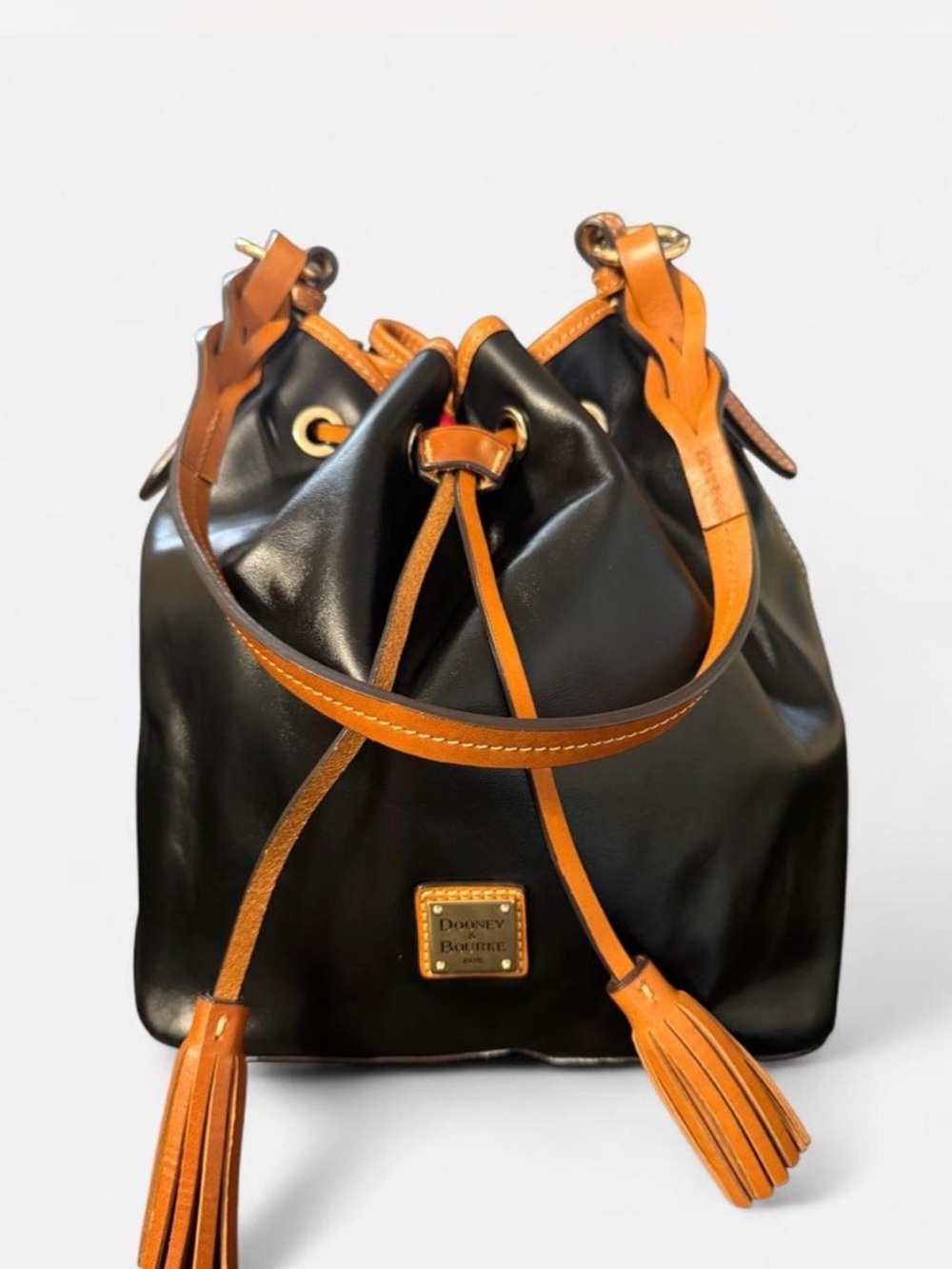 Dooney & Bourke Wexford Tasha Black Leather Bucket Bag